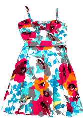 Alyn Paige Womens Dress Size 5/6 Flowered Zip Up Back Belt Spaghetti Straps - TheRealThreads